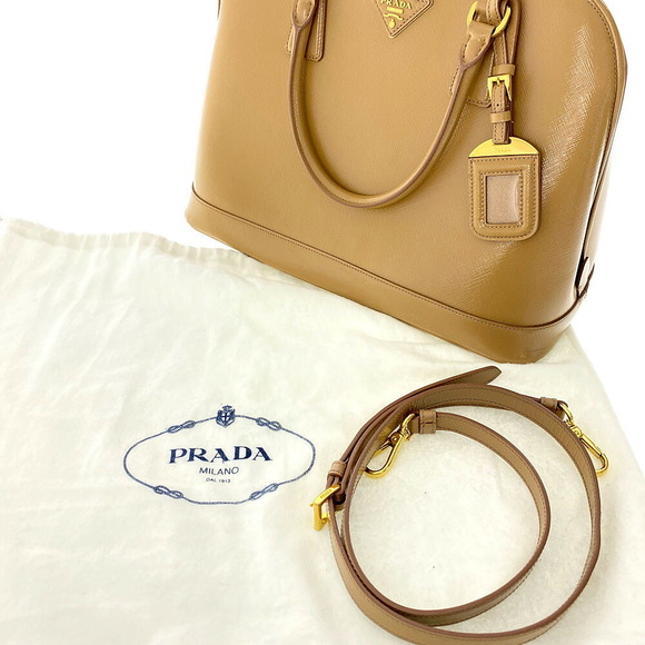 Prada Saffiano leather shoulder bag handbag VERNIC CAMMEO beige - Picture 10 of 10